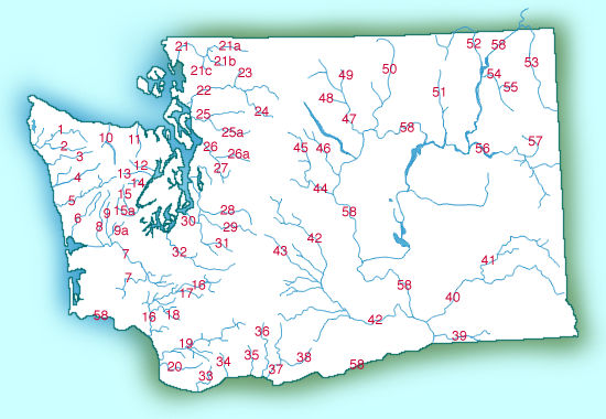Washington State Rivers Map