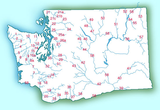 Washington State Rivers Map Washington State Rivers Map