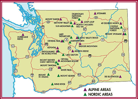 WASHINGTON SKI AREAS Washington State Skiing Alpine Ski Snowboard Areas